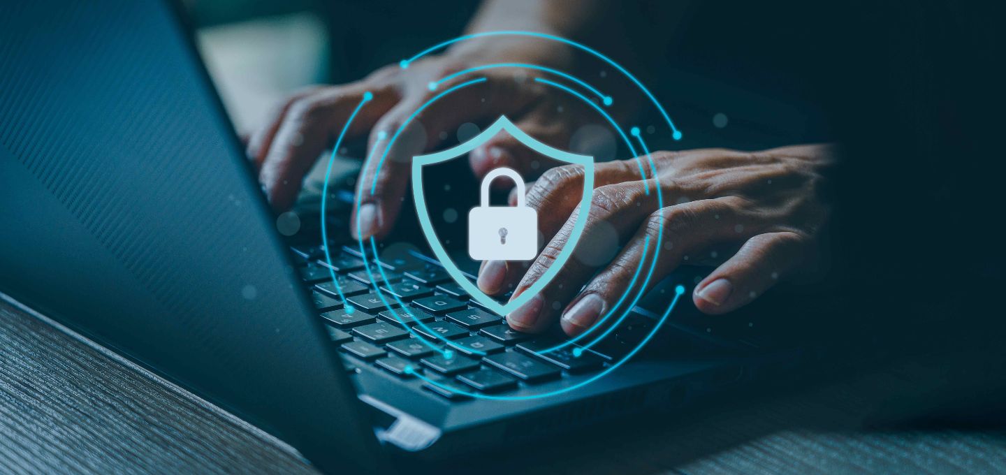 A person typing on a computer