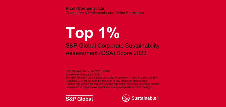 Ricoh im Sustainability Yearbook 2024 von S&P Global aufgenommen