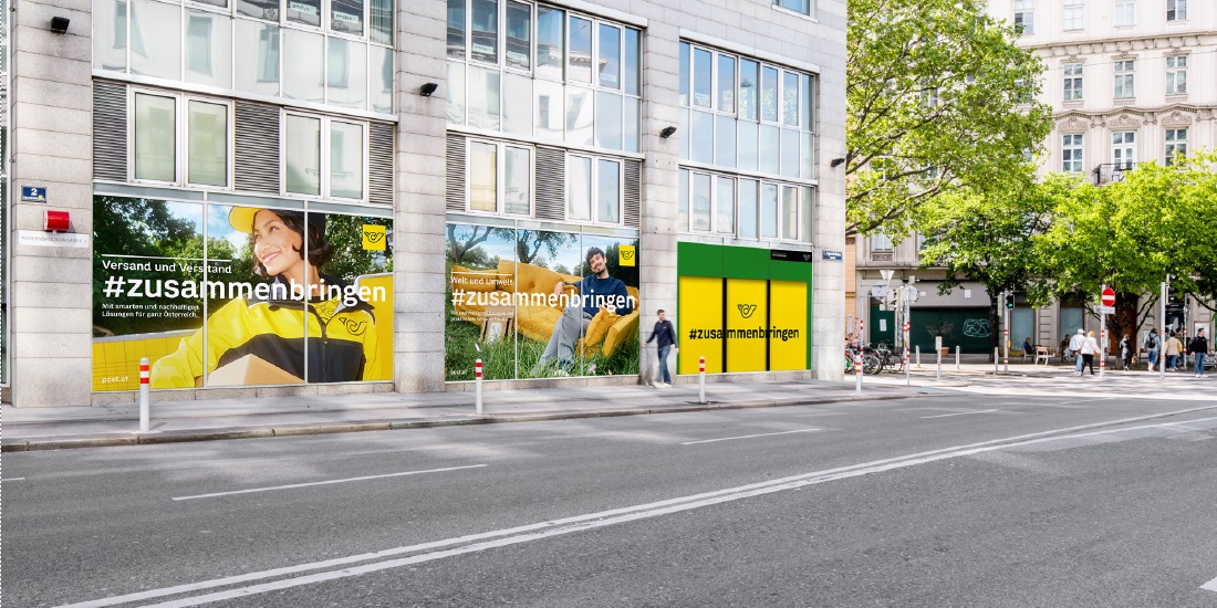 digital out-of-home (DOOH)  on Austrian post building