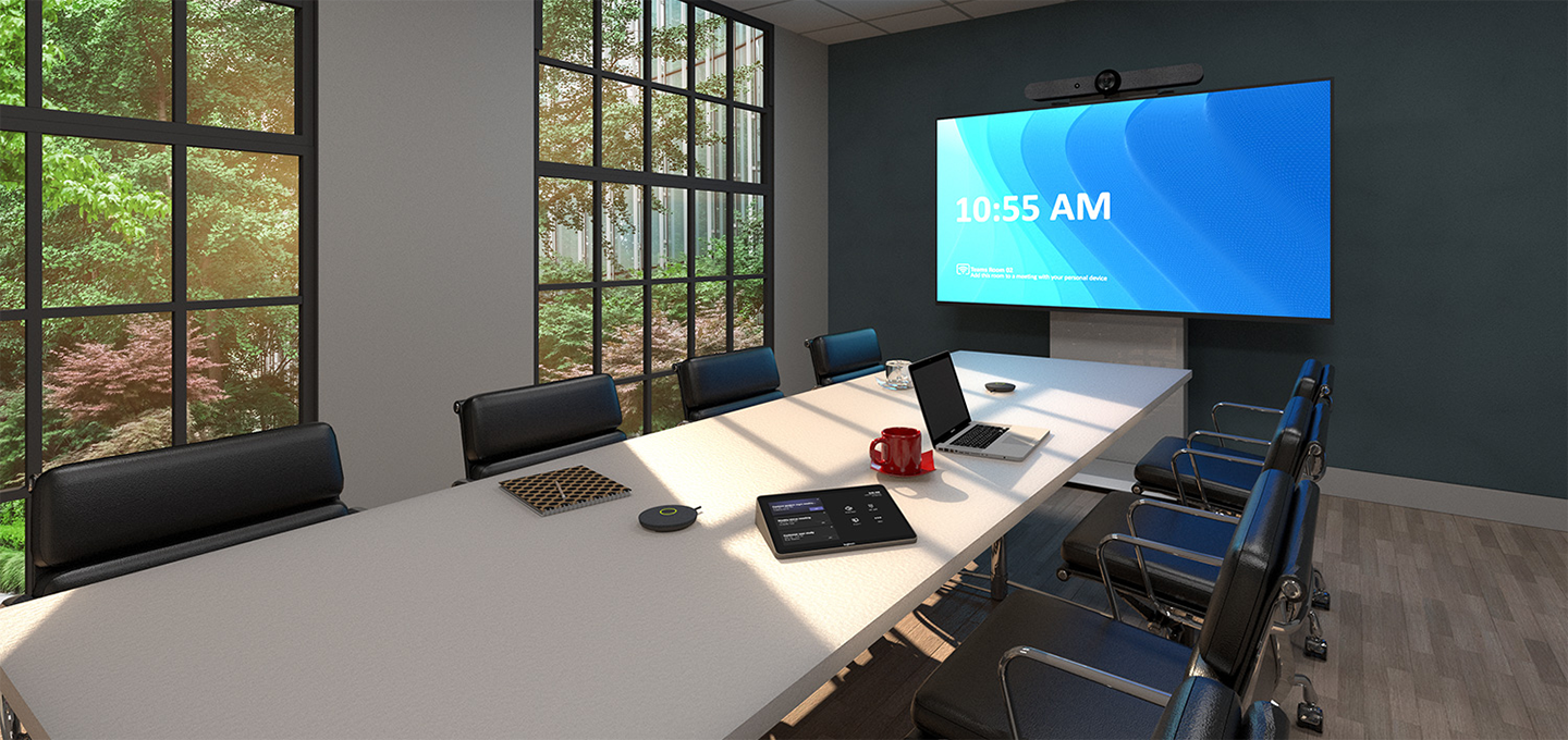 A room with a table and chairs