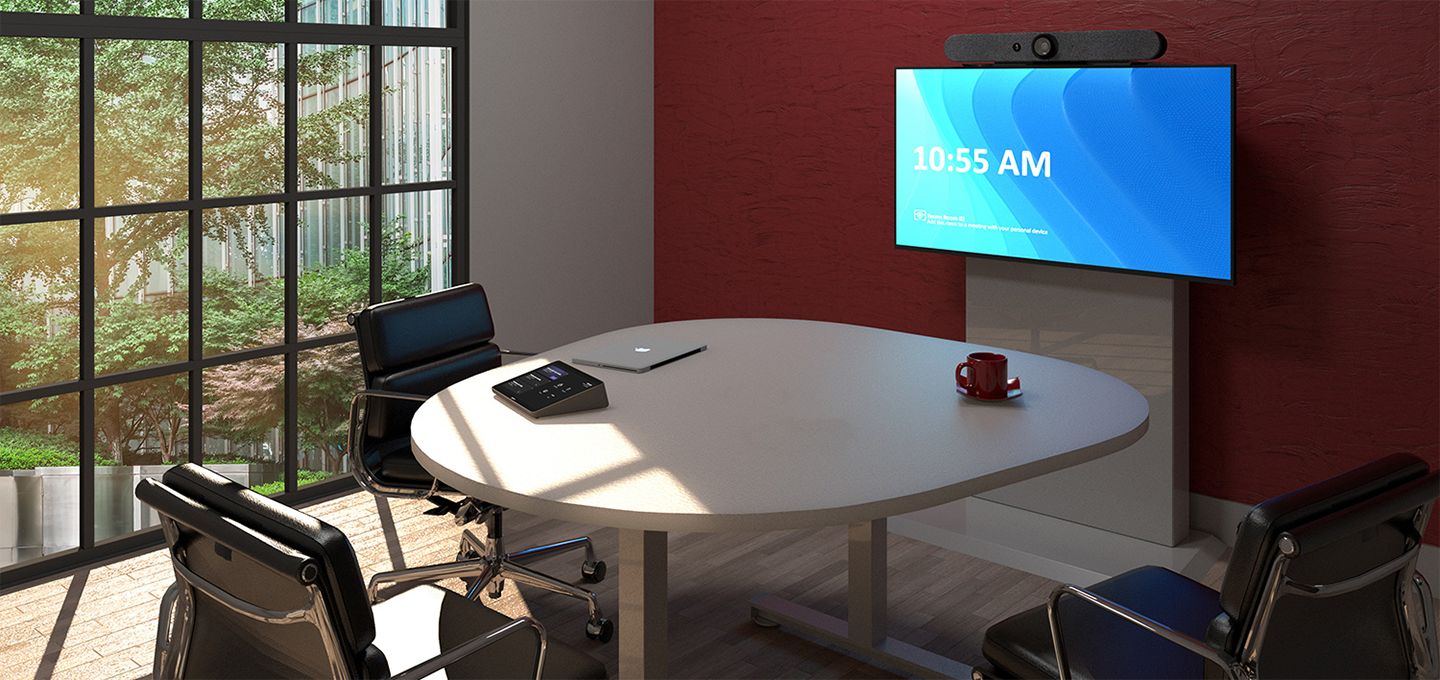 A room with a table and chairs