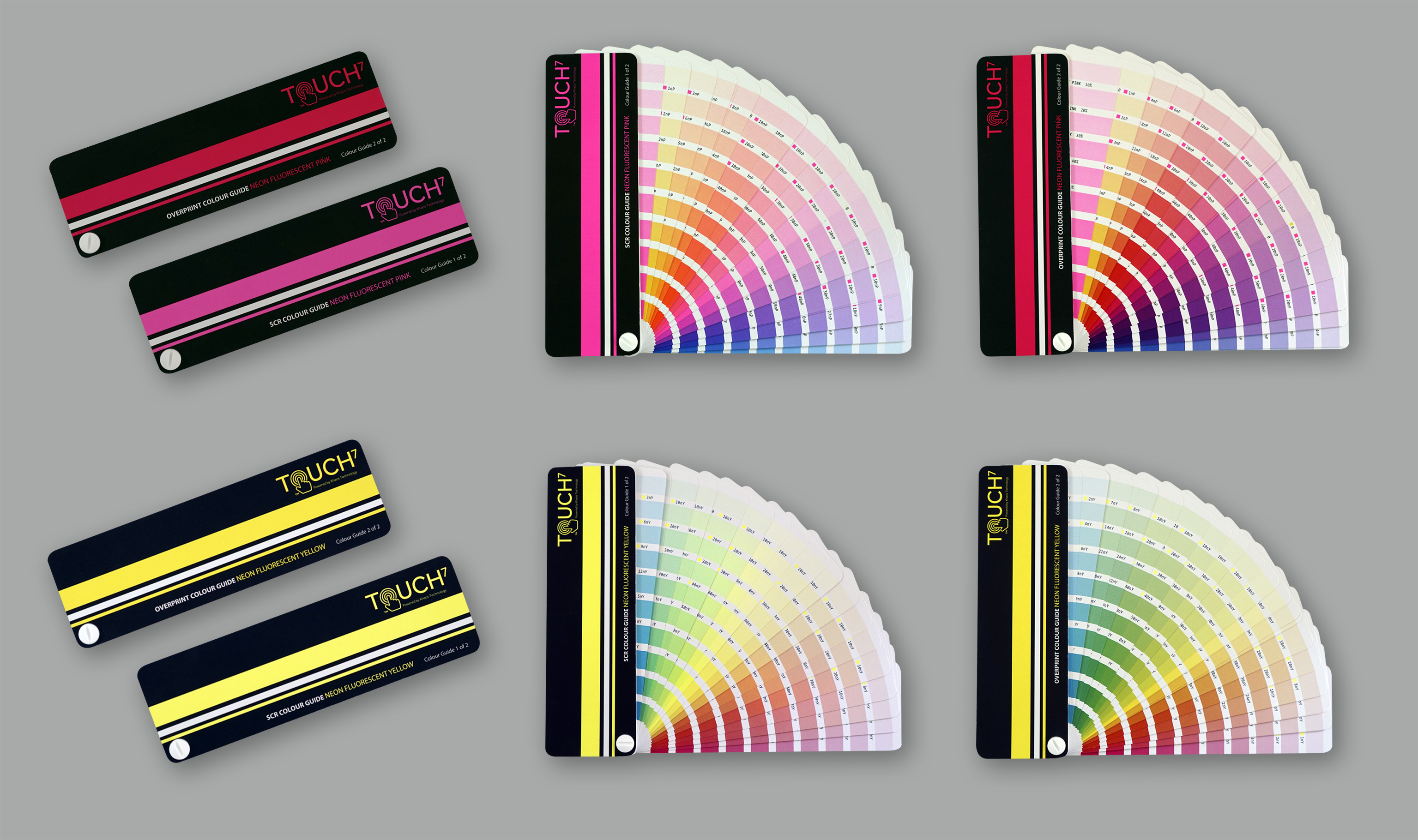 Le quattro guide ai colori neon digitali Touch7 consentono di riprodurre con precisione 1.520 colori.