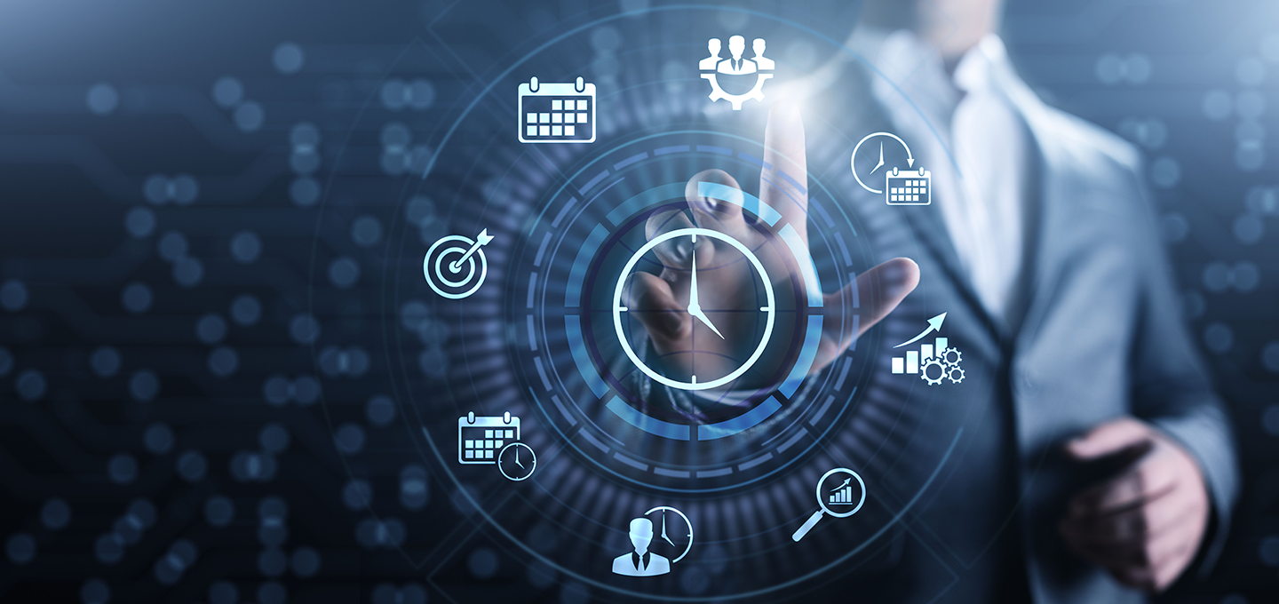 A person touching a clock